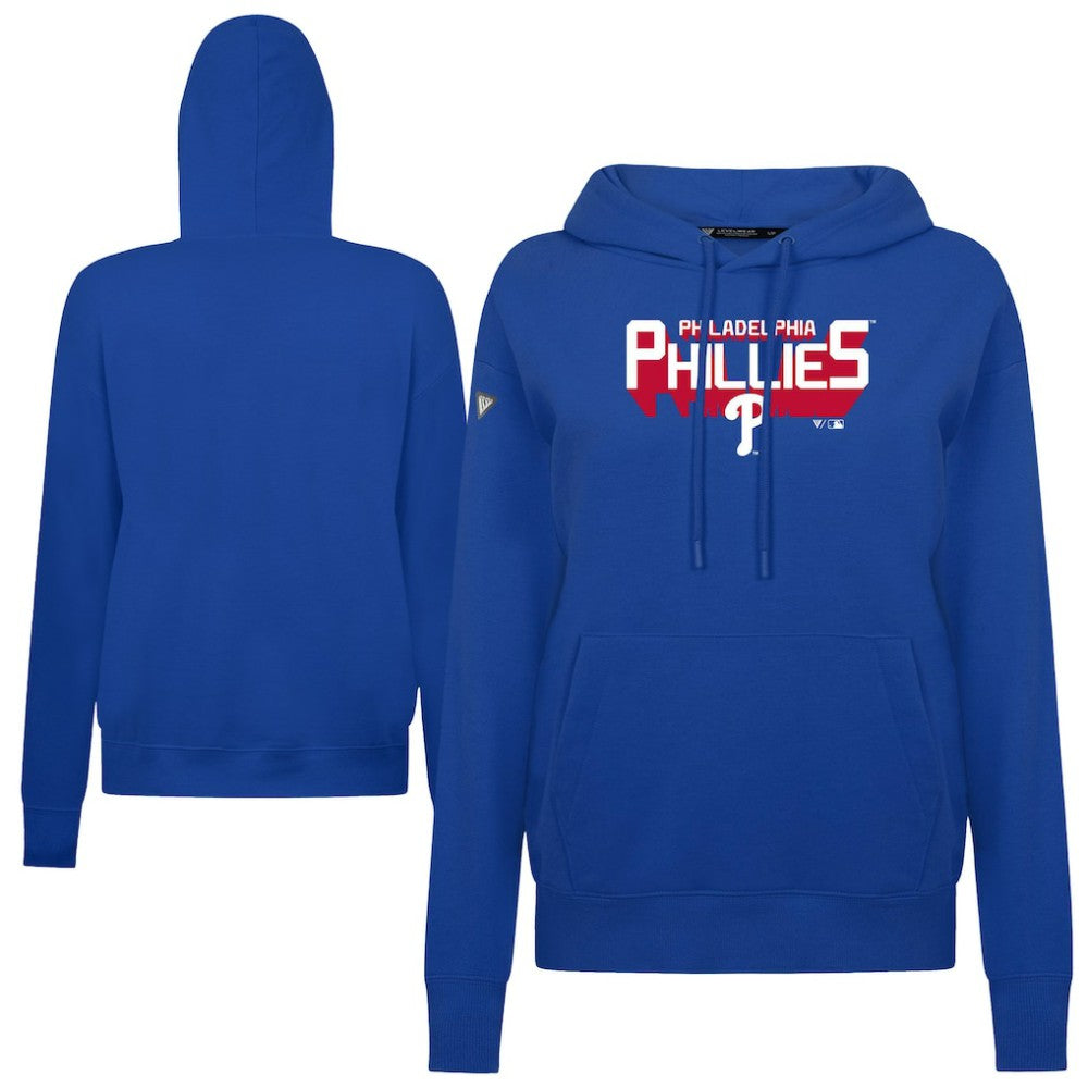Philadelphia Phillies Levelwear Women's Adorn Retro 3D Pullover Hoodie - Royal Hoodies