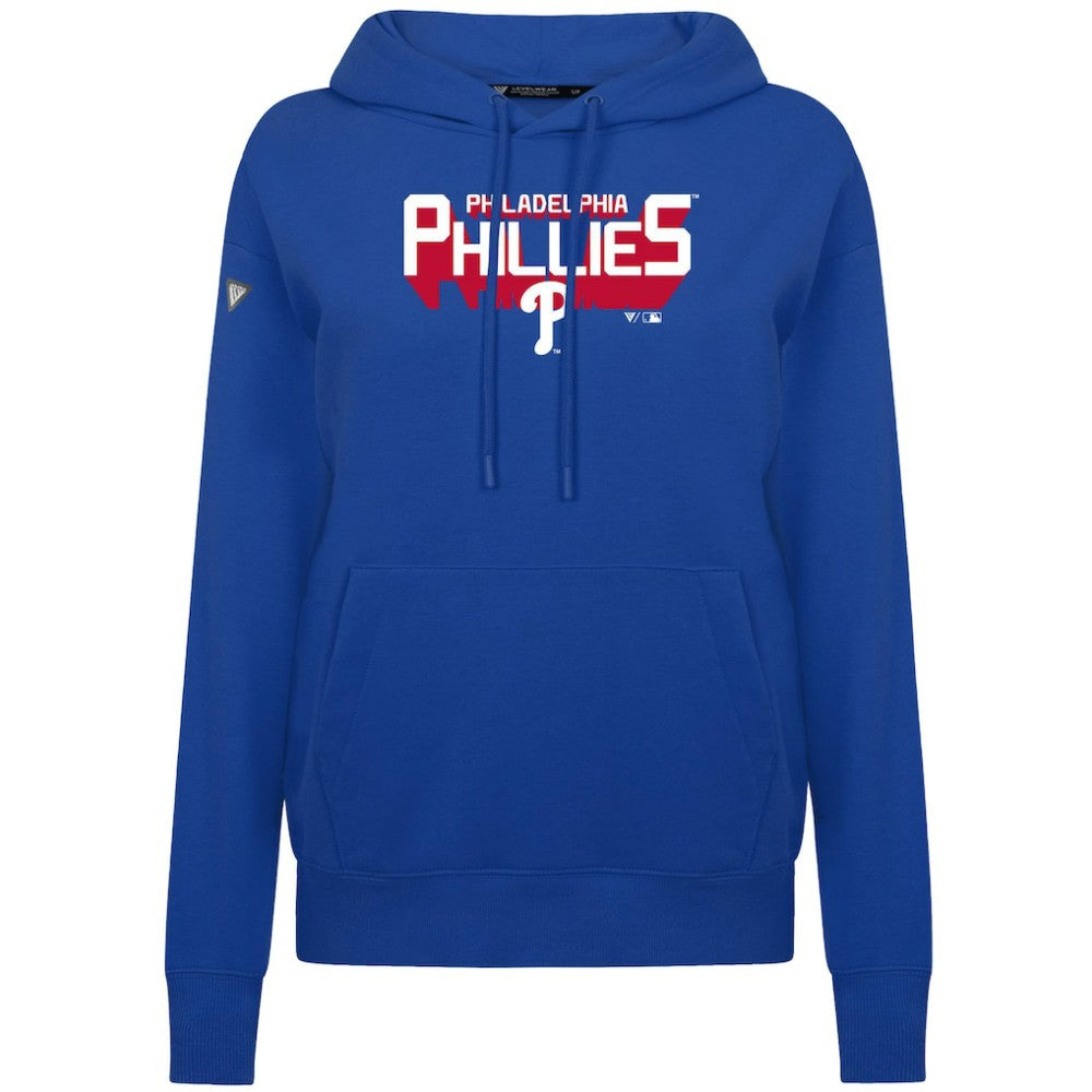 Philadelphia Phillies Levelwear Women's Adorn Retro 3D Pullover Hoodie - Royal Hoodies