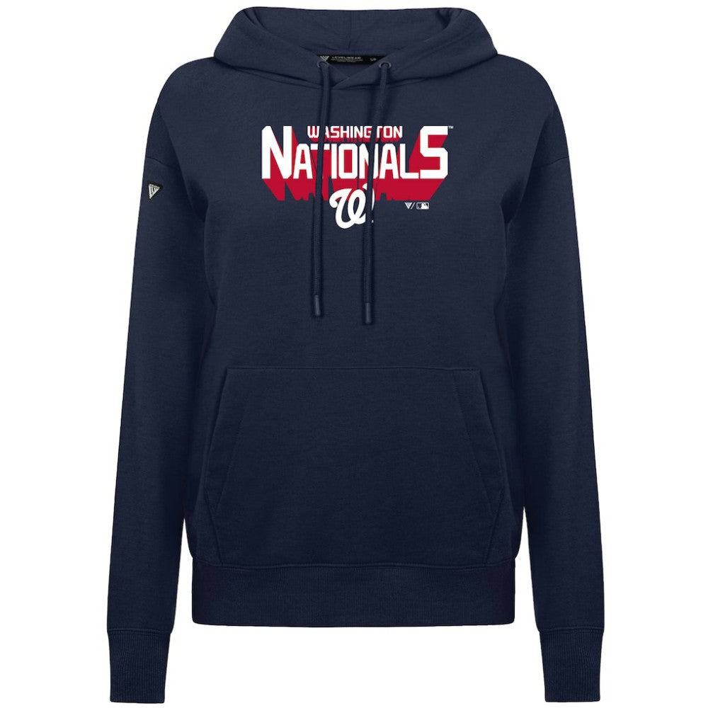 Washington Nationals Levelwear Women's Adorn Retro 3D Pullover Hoodie - Navy Hoodies