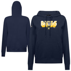 Milwaukee Brewers Levelwear Women's Adorn Retro 3D Pullover Hoodie - Navy Hoodies