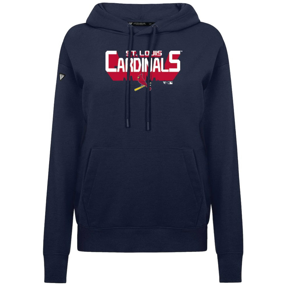 St. Louis Cardinals Levelwear Women's Adorn Retro 3D Pullover Hoodie - Navy Hoodies