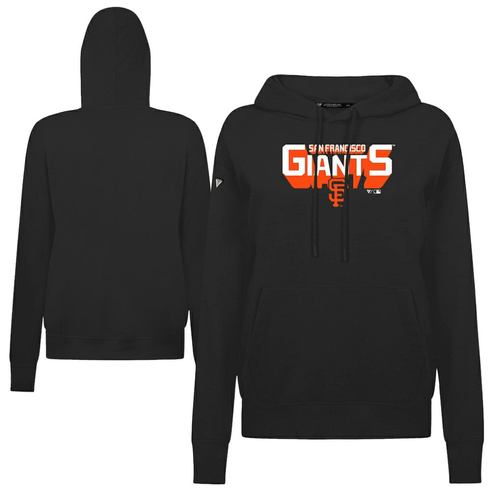 San Francisco Giants Levelwear Women's Adorn Retro 3D Pullover Hoodie - Black Hoodies