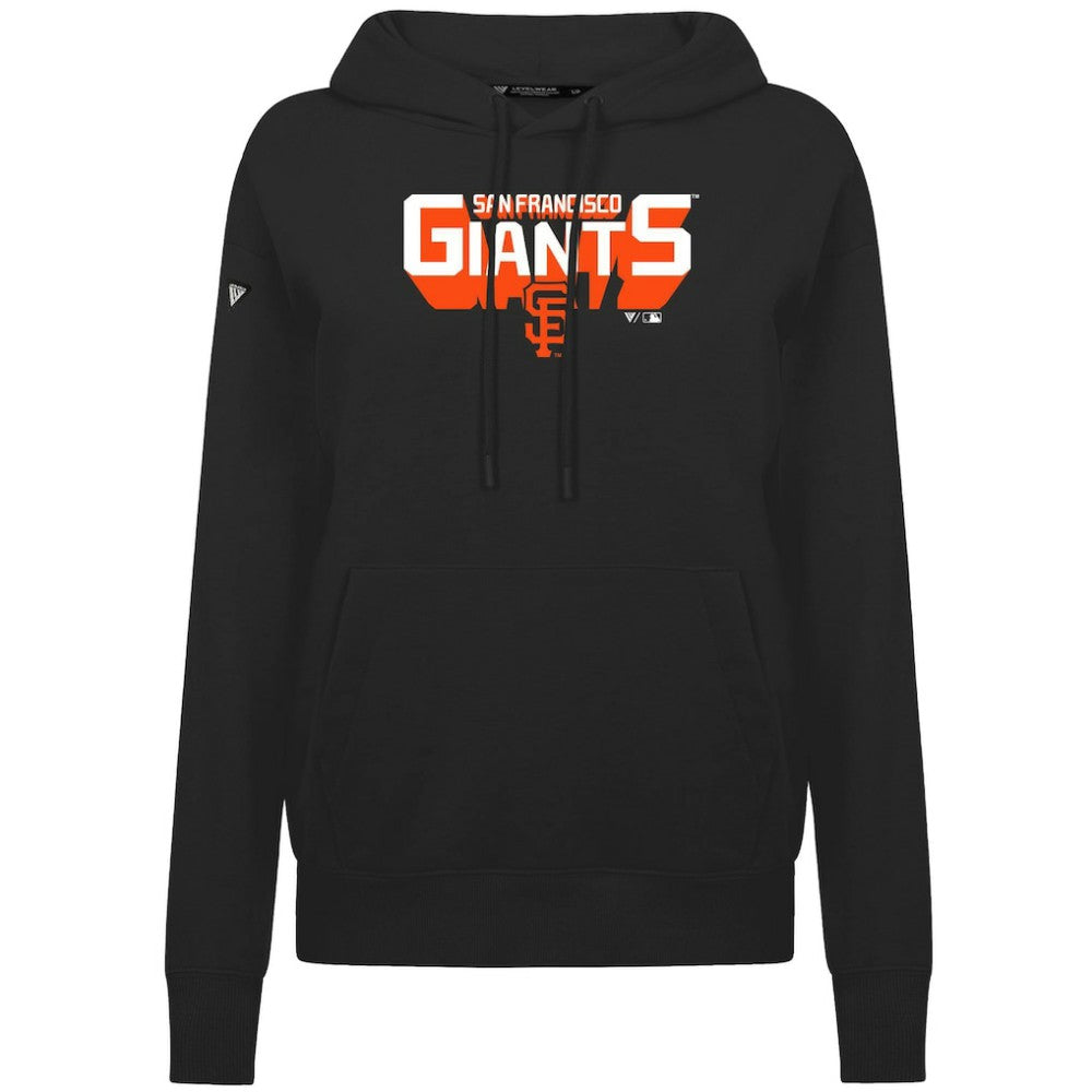 San Francisco Giants Levelwear Women's Adorn Retro 3D Pullover Hoodie - Black Hoodies