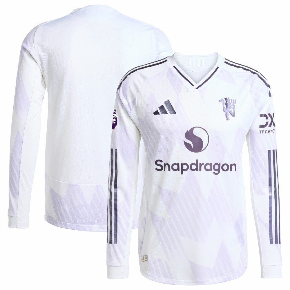 Manchester United 2025/26 Away Long Sleeve Jersey White