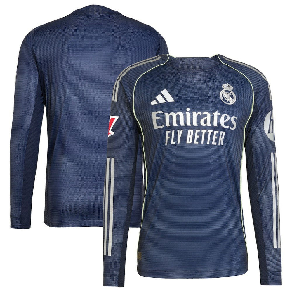 Real Madrid 2025/26 Away Long Sleeve Jersey Blue