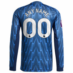 Arsenal 2025/26 Away Long Sleeve Custom Jersey Blue