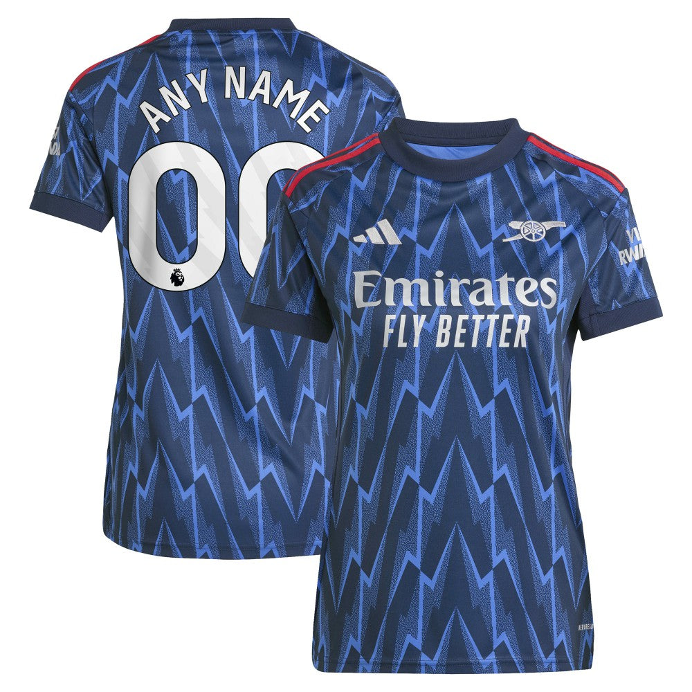 Arsenal Women's 2025/26 Away Replica Custom Jersey Blue