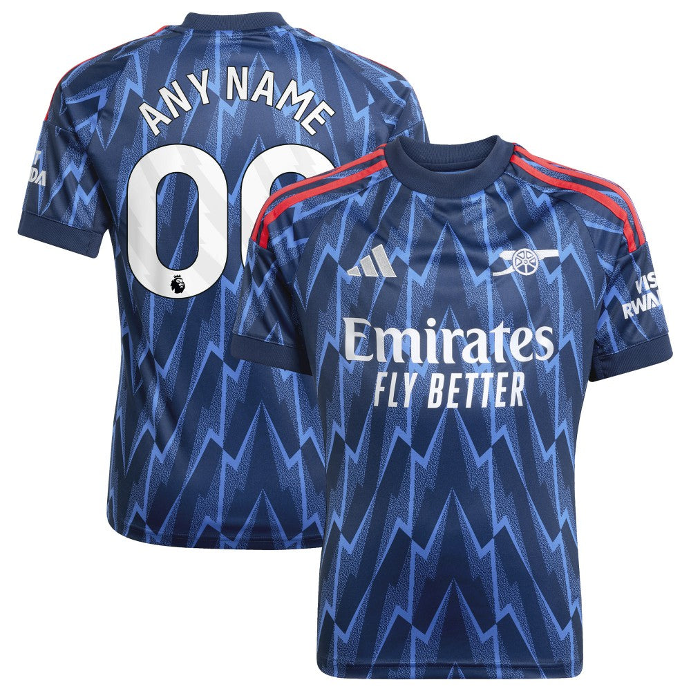 Arsenal Youth 2025/26 Away Replica Custom Jersey Blue