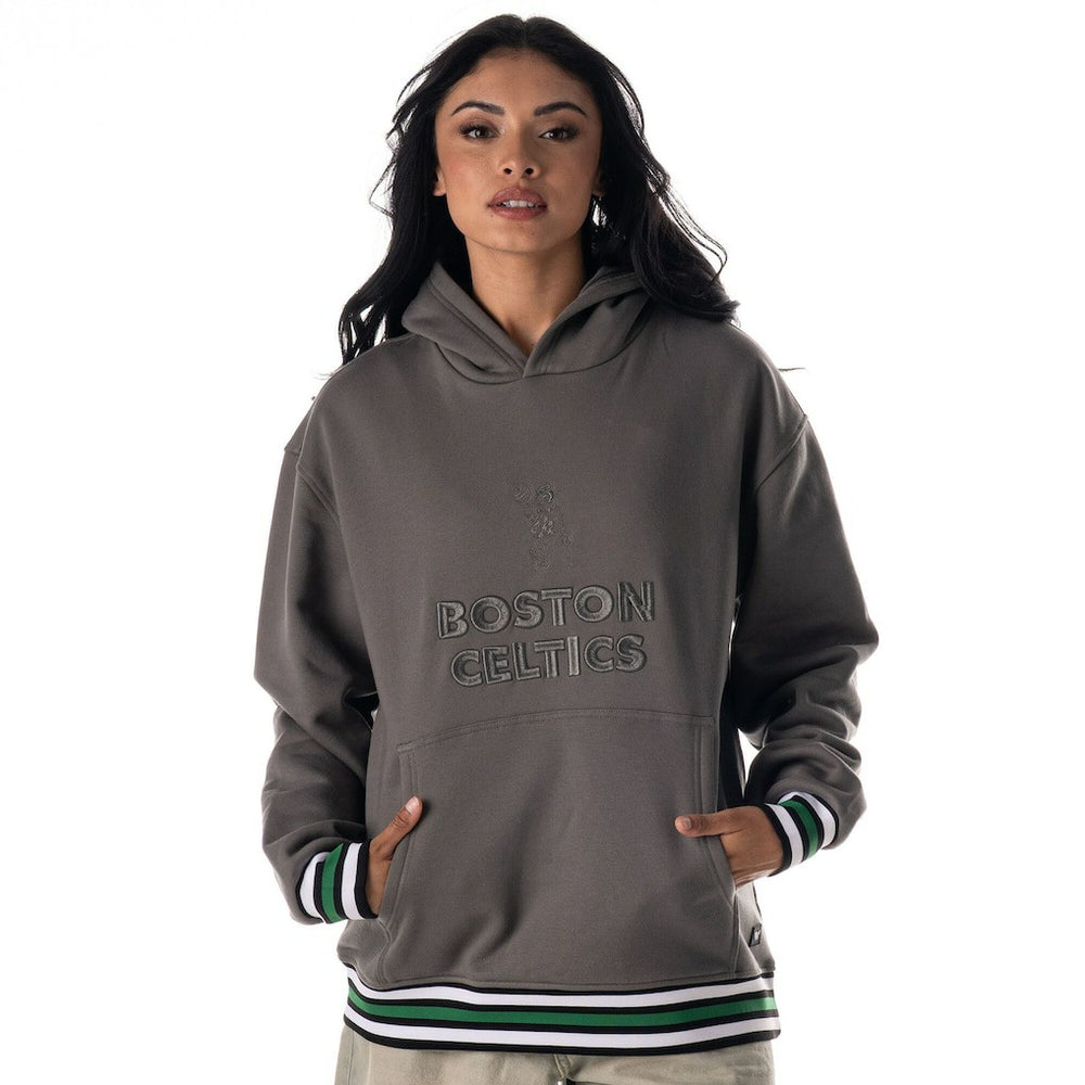 Boston Celtics The Wild Collective Unisex Custom Rib Tonal Premium Hoodie Charcoal