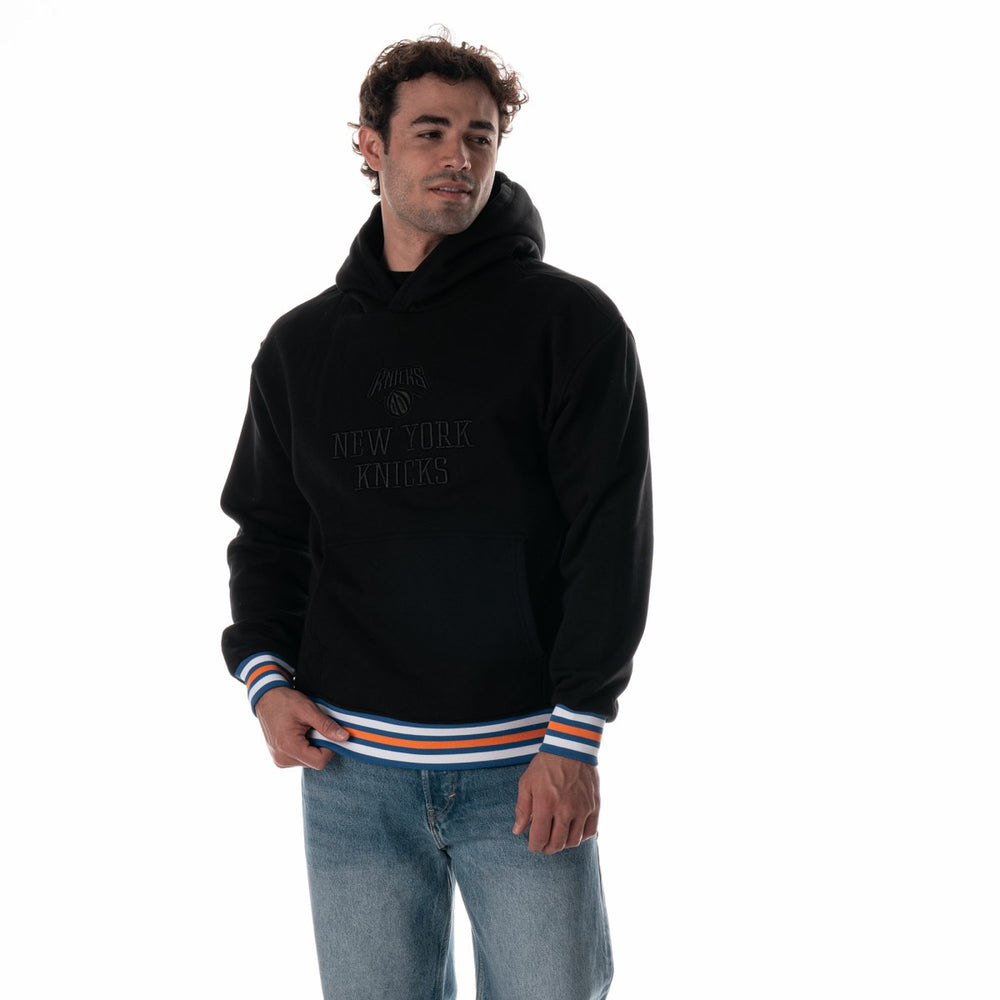 New York Knicks The Wild Collective Unisex Custom Rib Tonal Premium Hoodie Black