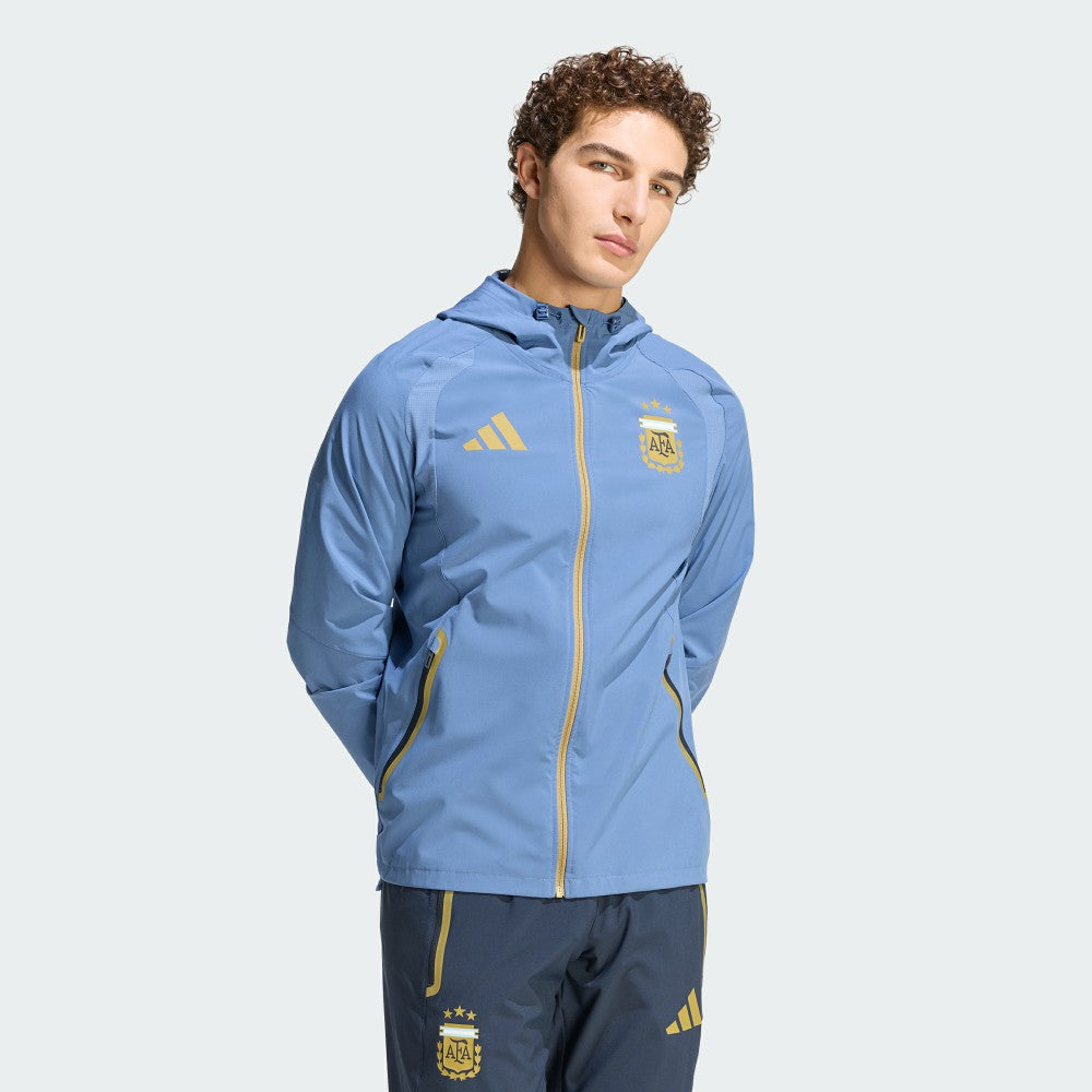 Argentina National Team FIFA x World Cup Tiro Travel Raglan Full-Zip Windbreaker Hoodie Blue