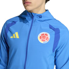 Colombia National Team FIFA x World Cup 2026 Tiro Travel Raglan Full-Zip Windbreaker Hoodie Blue
