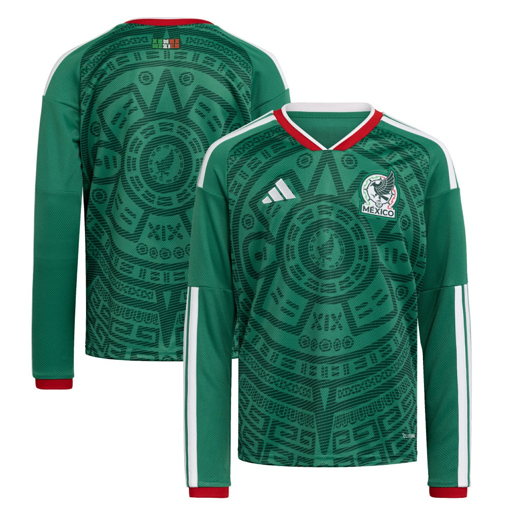 Mexico National Team Youth FIFA x World Cup 2026 Home Replica Long-Sleeve Jersey Green sale