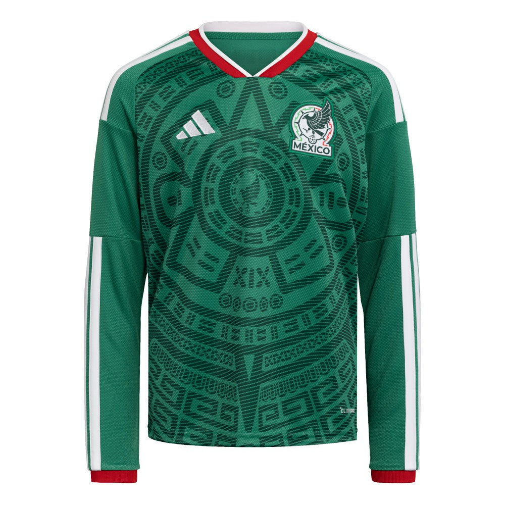 Mexico National Team Youth FIFA x World Cup 2026 Home Replica Long-Sleeve Jersey Green sale