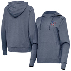 Kansas City Royals Antigua Women's Justice Stars and Stripes Team Logo Pullover Hoodie - Heather Navy Hoodies
