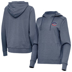 Cincinnati Reds Antigua Women's Justice Stars and Stripes Team Logo Pullover Hoodie - Heather Navy Hoodies