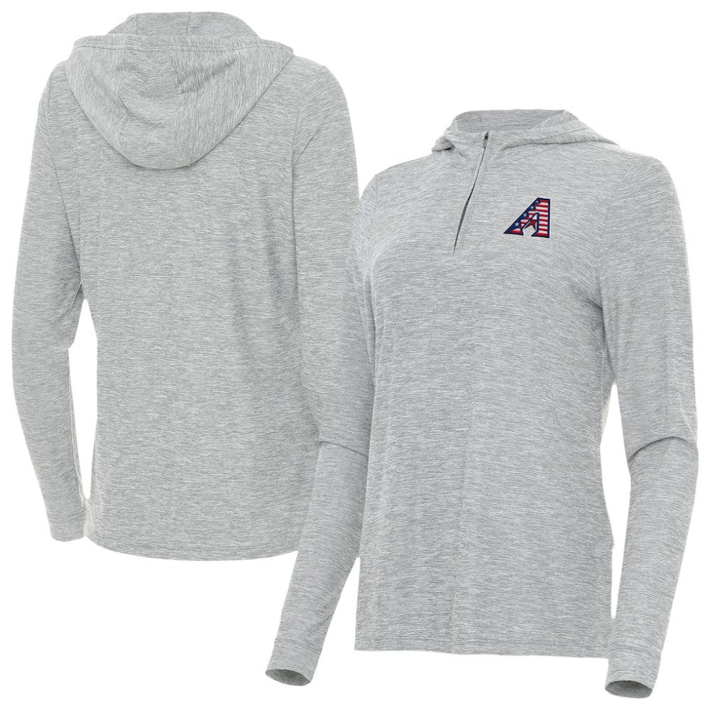Arizona Diamondbacks Antigua Women's Daybreak Quarter-Zip Hoodie - Heather Gray Hoodies
