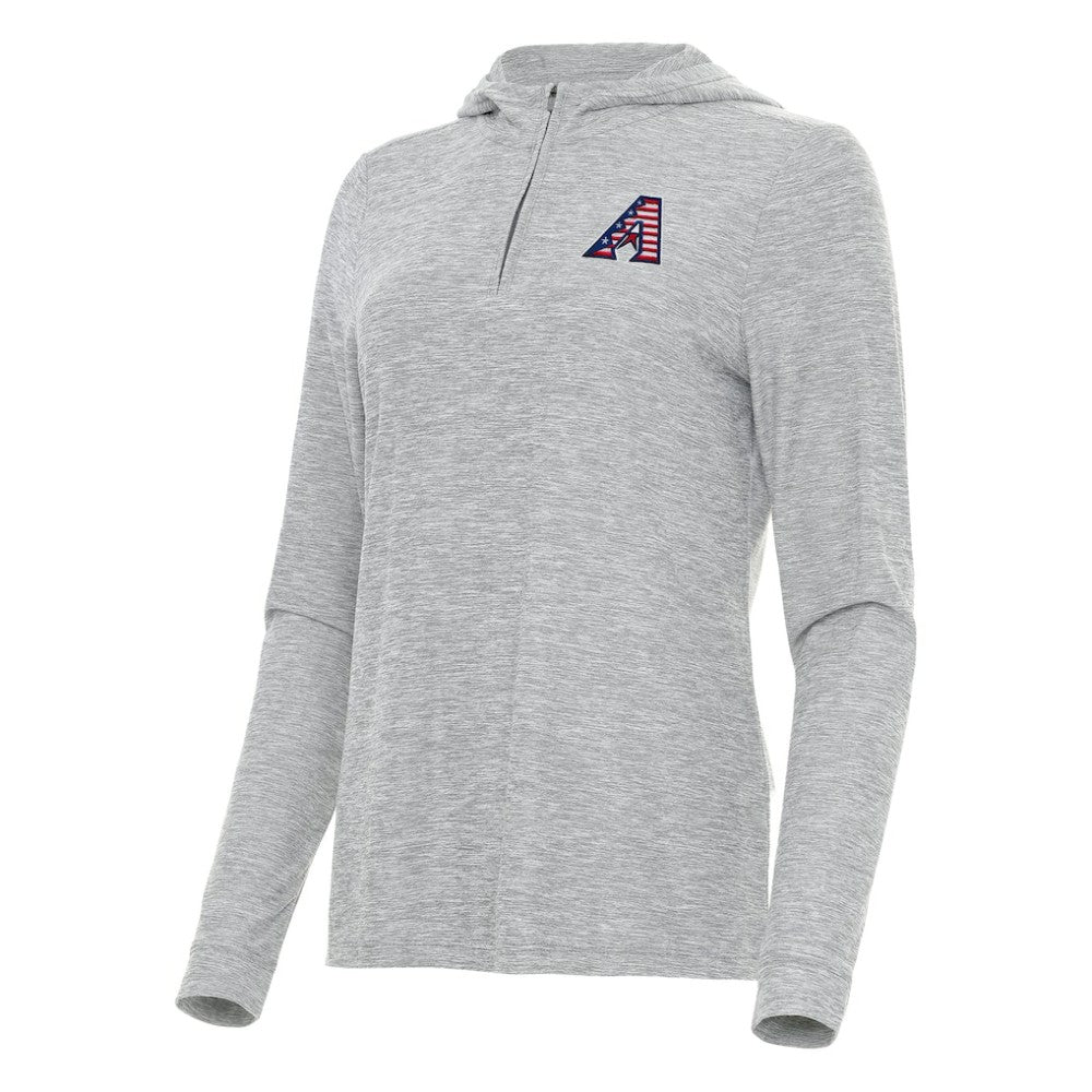 Arizona Diamondbacks Antigua Women's Daybreak Quarter-Zip Hoodie - Heather Gray Hoodies