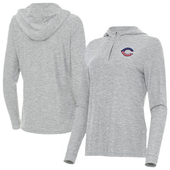 Cincinnati Reds Antigua Women's Daybreak Quarter-Zip Hoodie - Heather Gray Hoodies