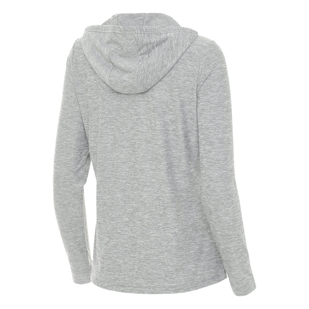 Miami Marlins Antigua Women's Daybreak Quarter-Zip Hoodie - Heather Gray Hoodies