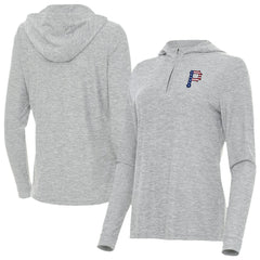 Pittsburgh Pirates Antigua Women's Daybreak Quarter-Zip Hoodie - Heather Gray Hoodies