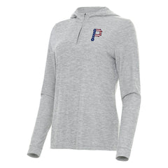 Pittsburgh Pirates Antigua Women's Daybreak Quarter-Zip Hoodie - Heather Gray Hoodies