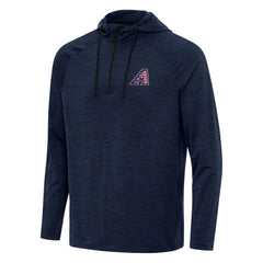 Arizona Diamondbacks Antigua Spikes Stars and Stripes Team Logo Quarter-Zip Pullover Hoodie - Heather Navy Hoodies