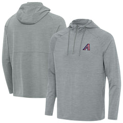 Arizona Diamondbacks Antigua Spikes Stars and Stripes Team Logo Quarter-Zip Pullover Hoodie - Heather Gray Hoodies
