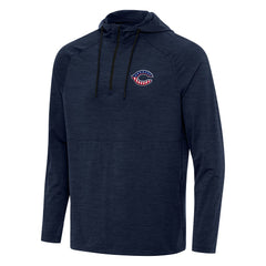 Cincinnati Reds Antigua Spikes Stars and Stripes Team Logo Quarter-Zip Pullover Hoodie - Heather Navy Hoodies
