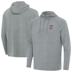 Minnesota Twins Antigua Spikes Stars and Stripes Team Logo Quarter-Zip Pullover Hoodie - Heather Gray Hoodies
