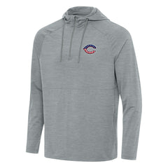 Cincinnati Reds Antigua Spikes Stars and Stripes Team Logo Quarter-Zip Pullover Hoodie - Heather Gray Hoodies