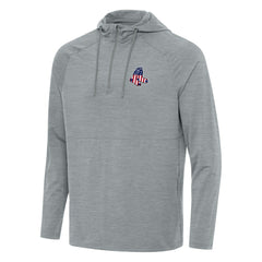 Boston Red Sox Antigua Spikes Stars and Stripes Team Logo Quarter-Zip Pullover Hoodie - Heather Gray Hoodies