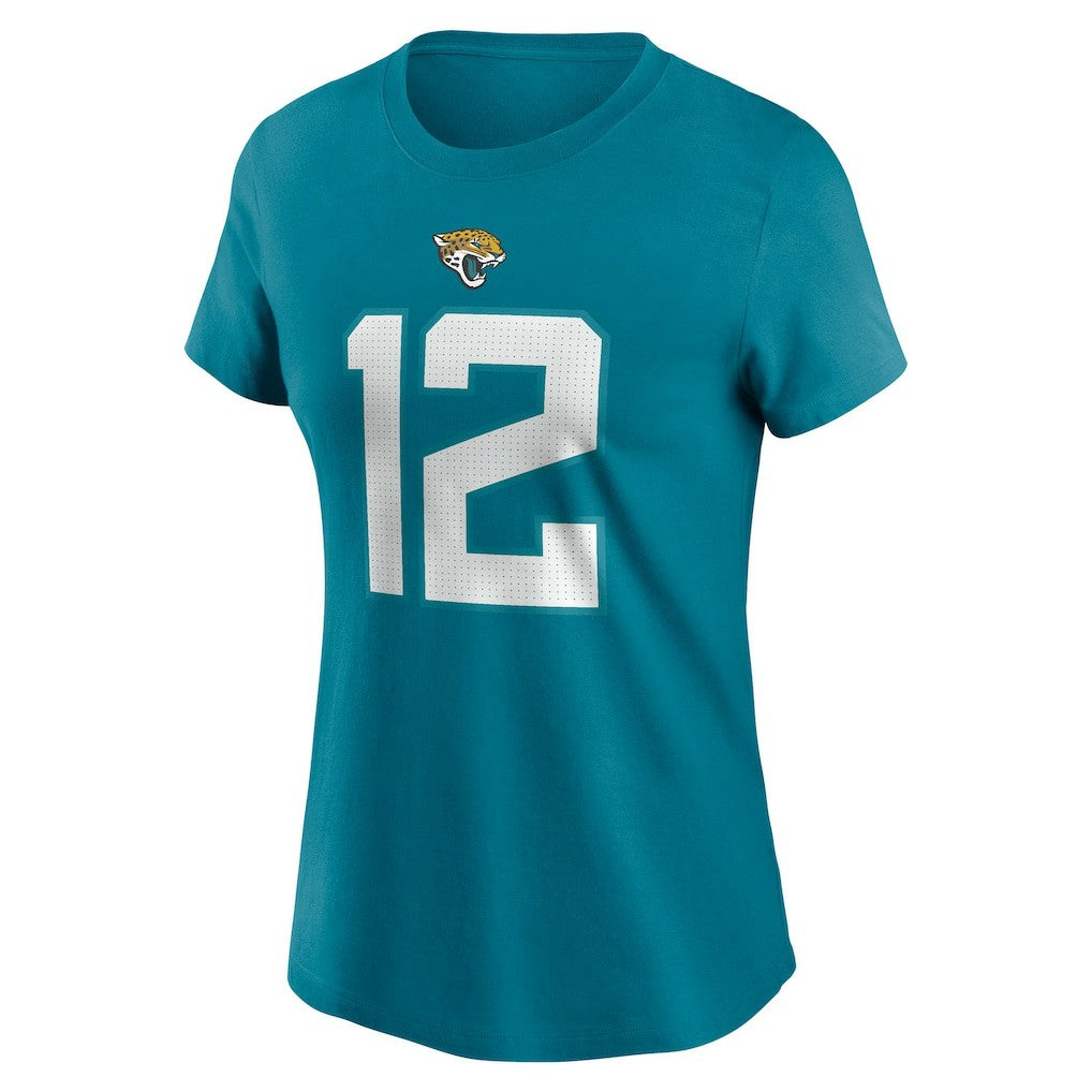 Travis Hunter Jacksonville Jaguars Women's Name & Number T-Shirt Teal
