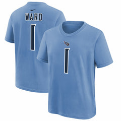 Cam Ward Tennessee Titans Youth 2025 NFL Draft First Round Pick Name & Number T-Shirt Navy