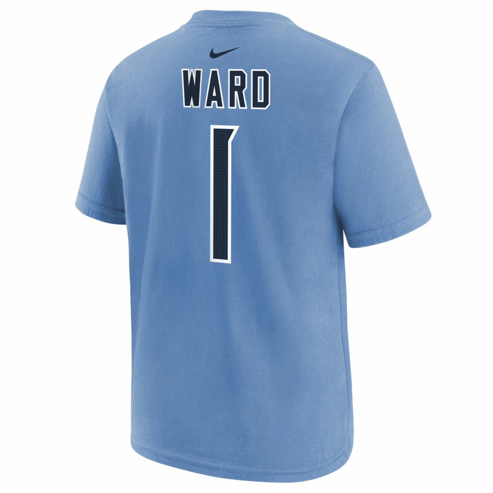 Cam Ward Tennessee Titans Youth 2025 NFL Draft First Round Pick Name & Number T-Shirt Navy