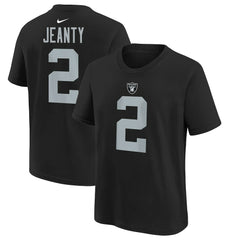 Ashton Jeanty Las Vegas Raiders Youth 2025 NFL Draft First Round Pick Name & Number T-Shirt Black