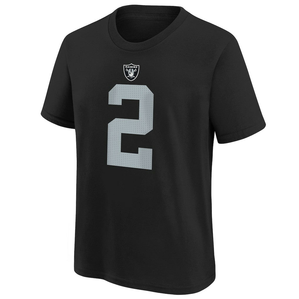 Ashton Jeanty Las Vegas Raiders Youth 2025 NFL Draft First Round Pick Name & Number T-Shirt Black