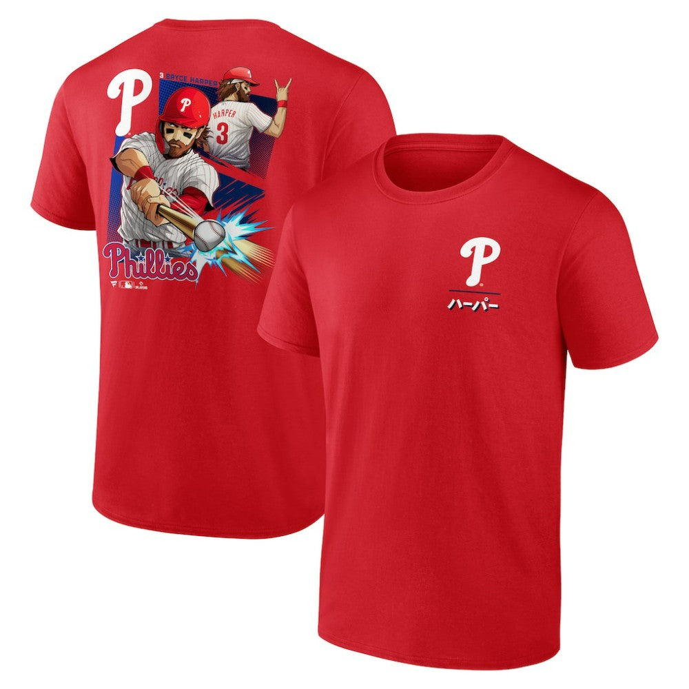 Bryce Harper Philadelphia Phillies Anime Player T-Shirt - Red T-shirts