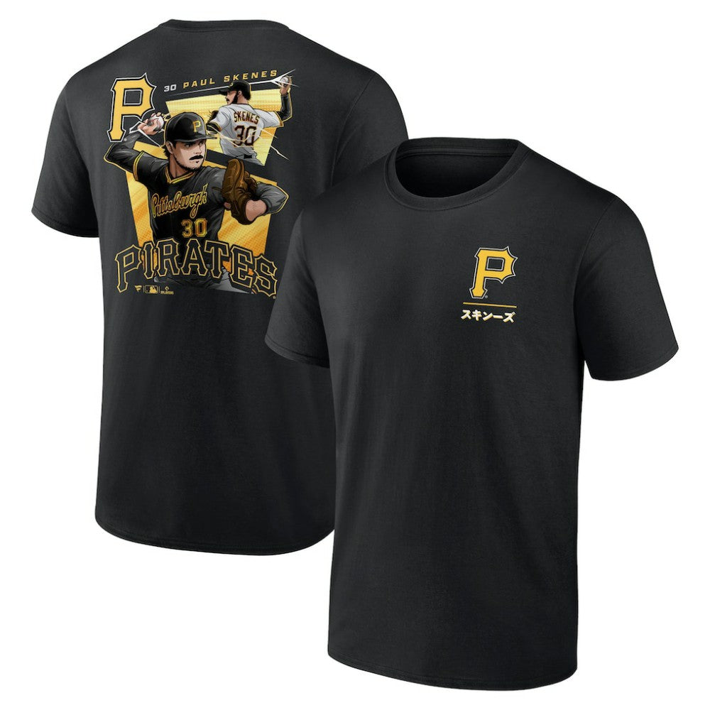 Paul Skenes Pittsburgh Pirates Anime Player T-Shirt - Black T-shirts