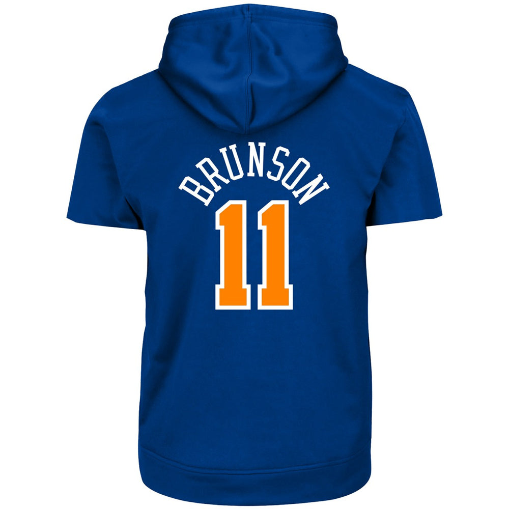 Jalen Brunson New York Knicks Big & Tall Short Sleeve Hoodie Blue