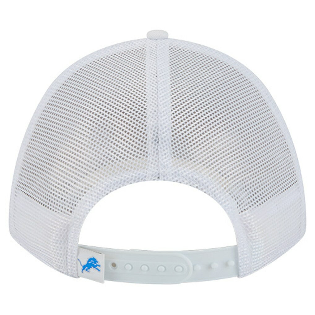 Detroit Lions New Era NFL 9FORTY A-Frame M-Crown Adjustable Trucker Hat White