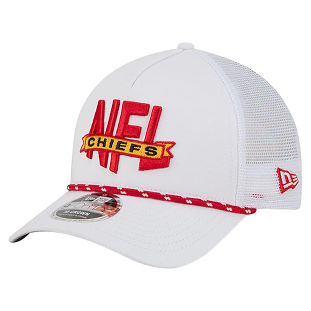 Kansas City Chiefs New Era NFL 9FORTY A-Frame M-Crown Adjustable Trucker Hat White