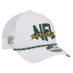 Green Bay Packers New Era NFL 9FORTY A-Frame M-Crown Adjustable Trucker Hat White