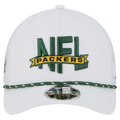 Green Bay Packers New Era NFL 9FORTY A-Frame M-Crown Adjustable Trucker Hat White
