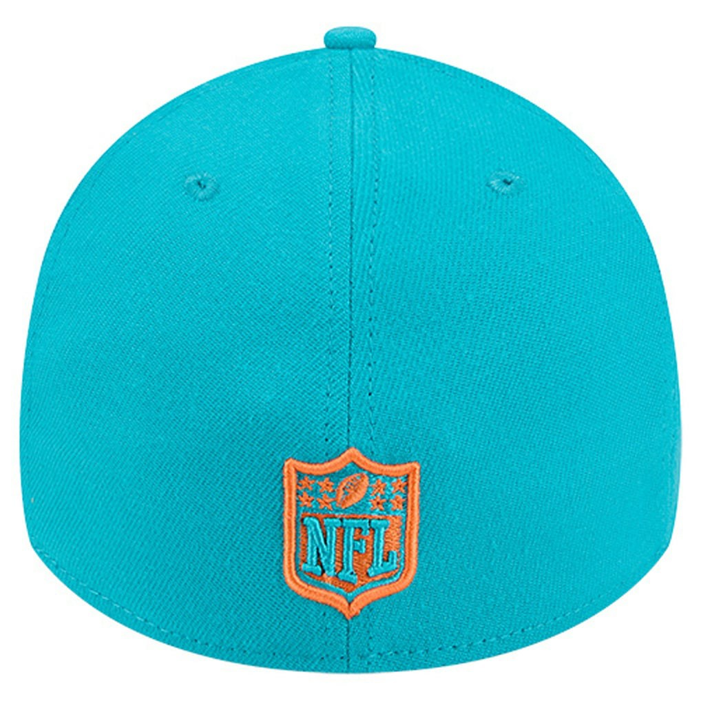 Miami Dolphins New Era Stripes 39THIRTY Flex Hat Aqua