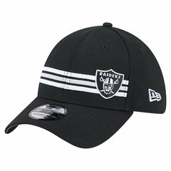 Las Vegas Raiders New Era Stripes 39THIRTY Flex Hat Black