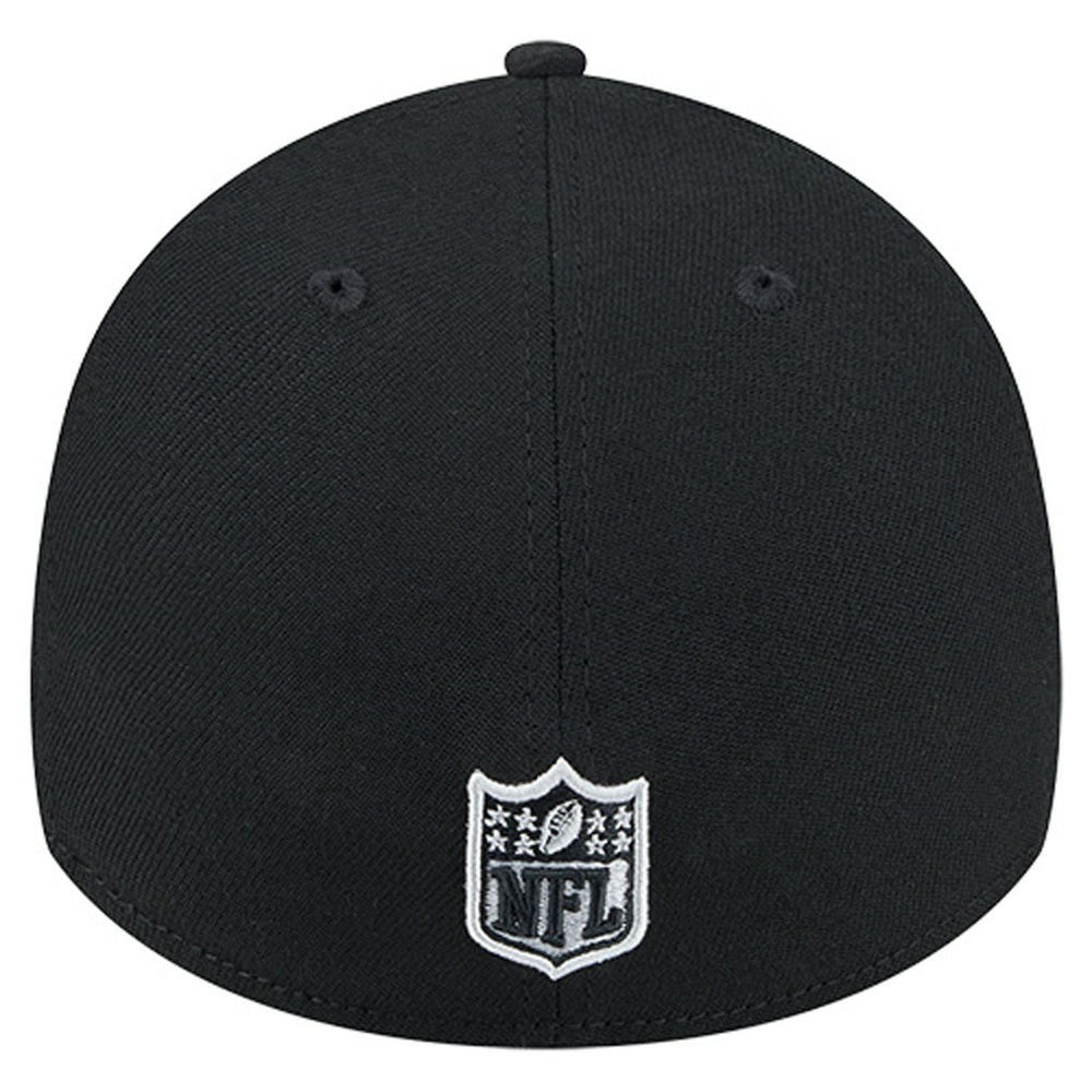 Las Vegas Raiders New Era Stripes 39THIRTY Flex Hat Black