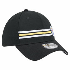 Pittsburgh Steelers New Era Stripes 39THIRTY Flex Hat Black