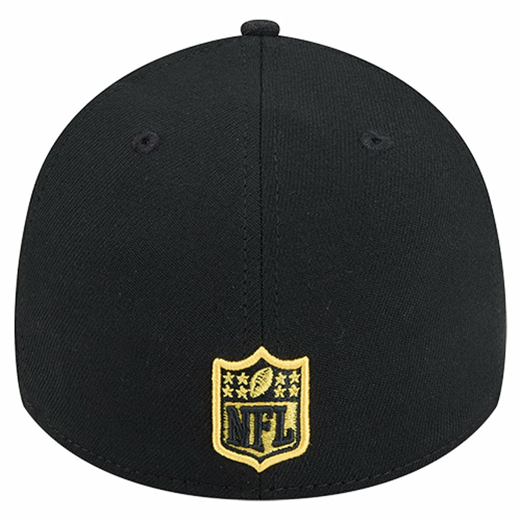 Pittsburgh Steelers New Era Stripes 39THIRTY Flex Hat Black
