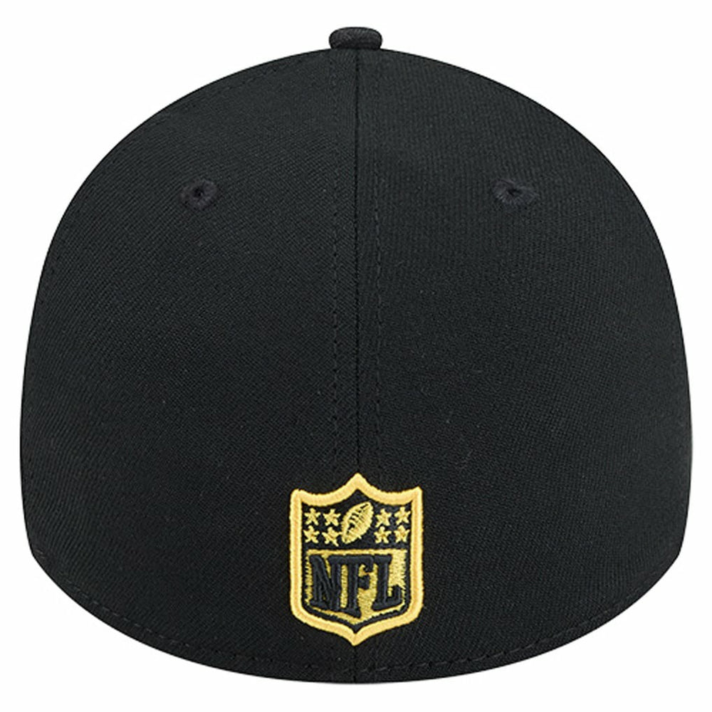 Pittsburgh Steelers New Era Stripes 39THIRTY Flex Hat Black